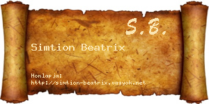 Simtion Beatrix névjegykártya