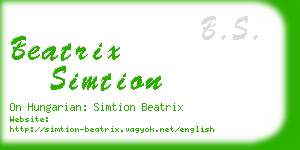 beatrix simtion business card